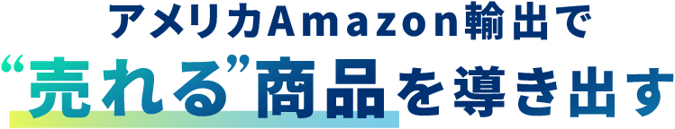 アメリカAmazon輸出で“売れる”商品を導き出す
